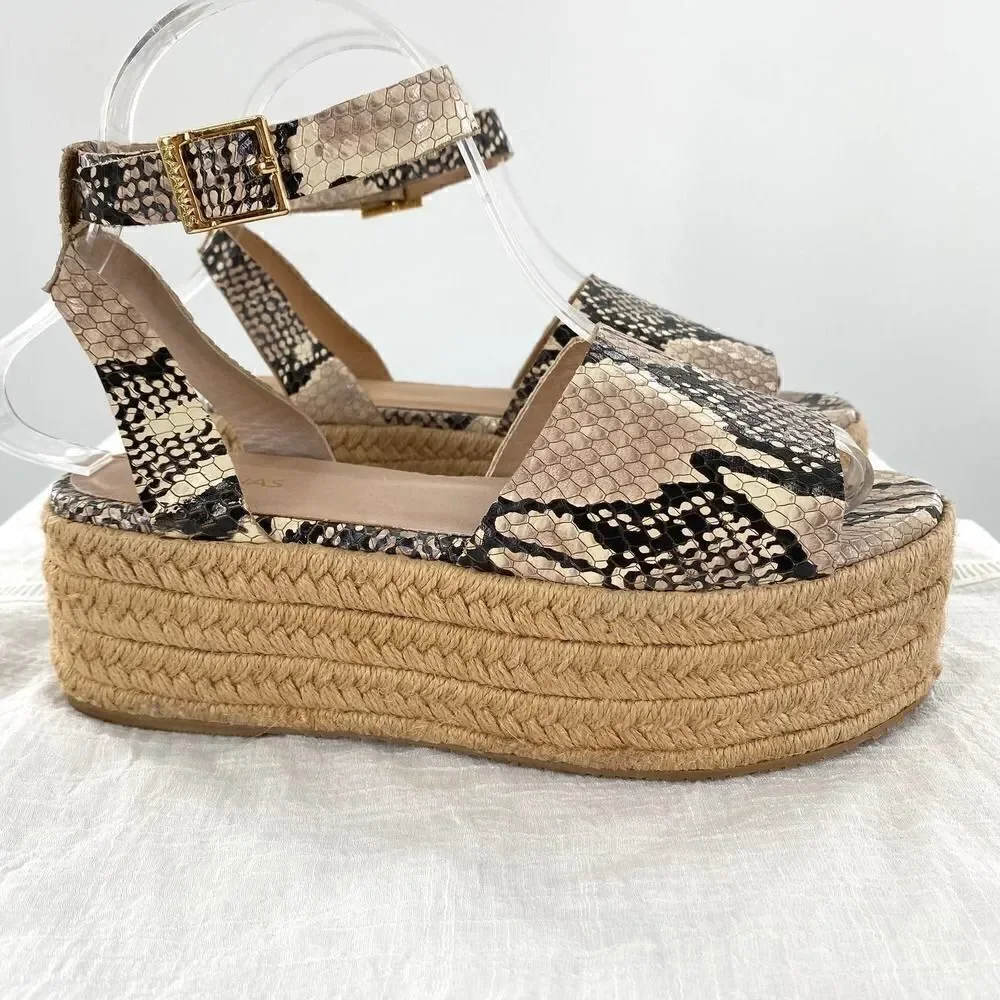 NWT KAANAS Women's Trinidad Espadrille Platofrm Wedge Ankle Strap Sandal Size 7